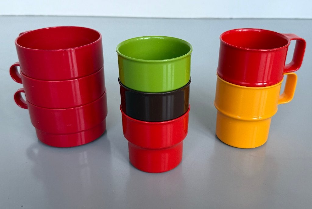 Vintage Mepal Campingservies 8-delige Set, Caravans en Kamperen, Kampeeraccessoires, Ophalen of Verzenden, Zo goed als nieuw