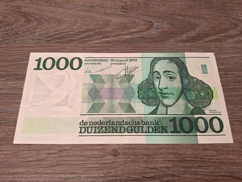 Mooi biljet 1000 gulden Spinoza, 1972, Ophalen of Verzenden, 1000 gulden