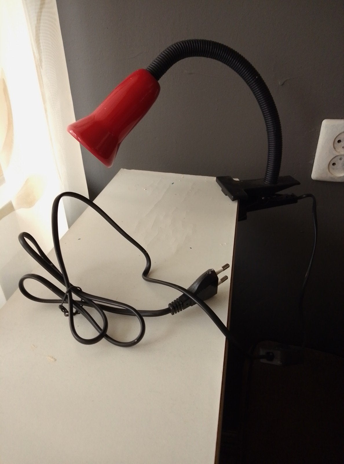 Rode klemlamp met flexibele arm, Gebruikt, Overige typen, Minder dan 10 watt, E27 (groot)