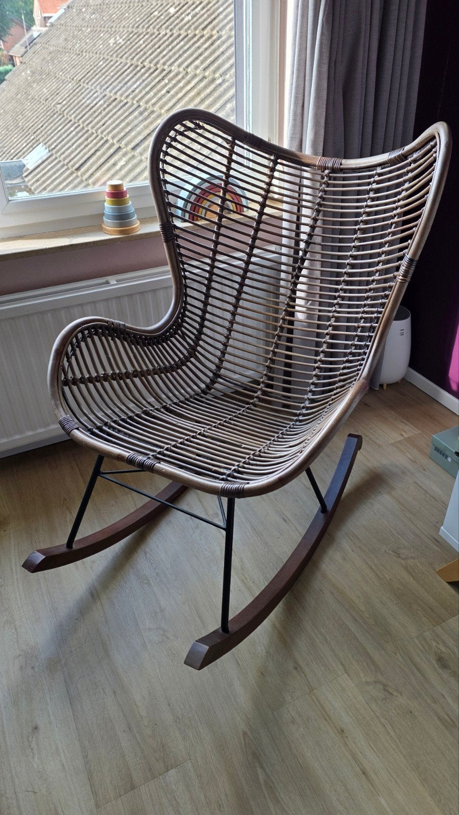 Rotan schommelstoel, Huis en Inrichting, Ophalen, Bali, bohemian, scandinavisch, vlinder,  natuurlijk, Zo goed als nieuw, Eén