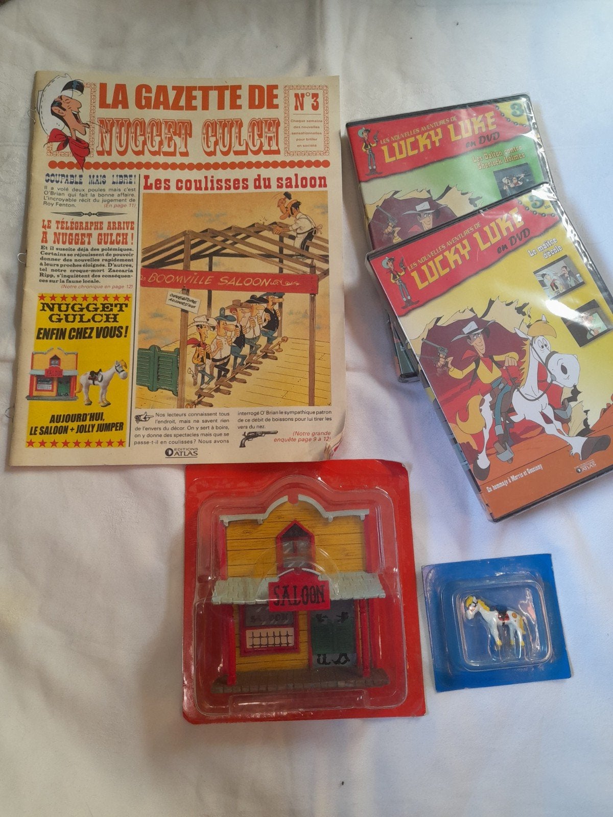 Lucky Luke Collectie: Figuren, Gebouwen, DVD's en Gazettes, Ophalen of Verzenden, Nieuw