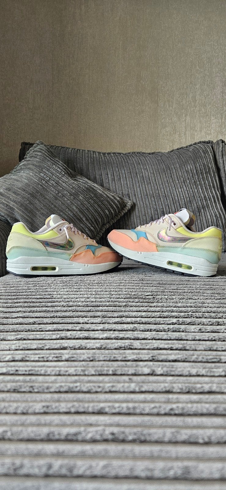 Nike Air Max 1 (W) 'Pastel Multi', Maat 36,5 / 23 cm., Kleding | Dames, Schoenen, Ophalen of Verzenden, Zo goed als nieuw, Overige kleuren