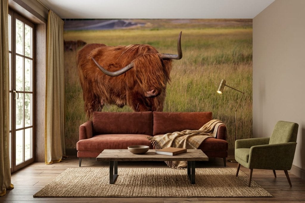 Fotobehang Schotse hooglander – stoer op maat