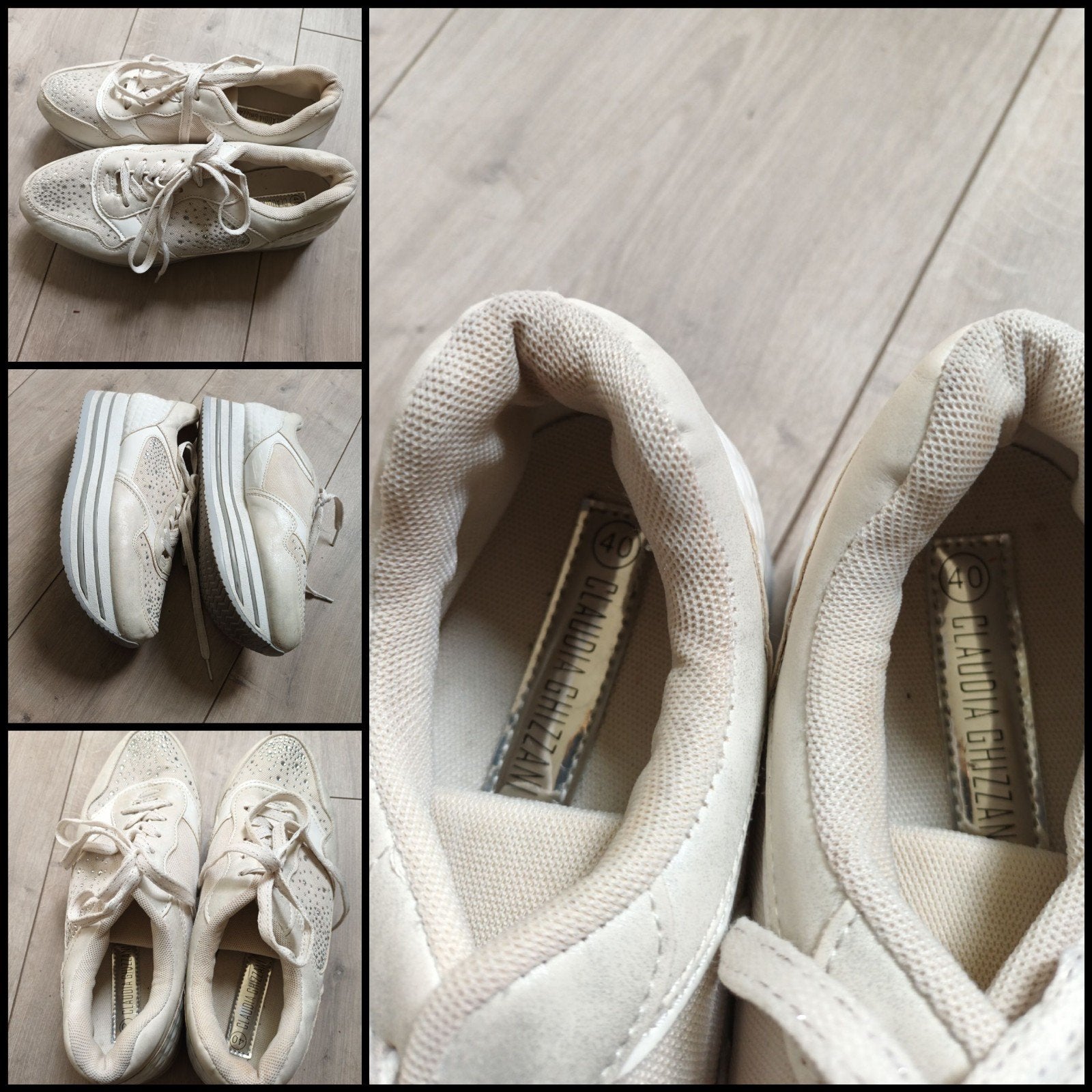 Claudia Ghizzani Beige Sneakers Hoge Zolen Maat 40, Claudia Ghizzani, Beige, Ophalen of Verzenden, Sneakers of Gympen