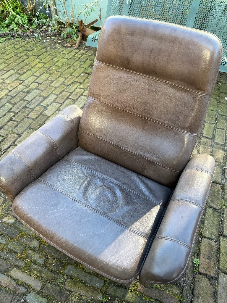 Desede De Sede DS50 draaistoel Neckleder vintage, Ophalen, Gebruikt, Klassiek Stijlvol Brutalisme Mancave, 75 tot 100 cm