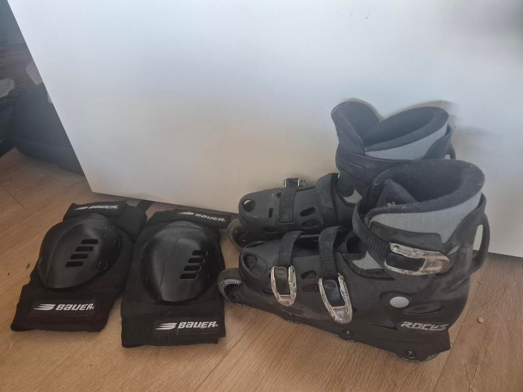 Inline skates skeelers Roces met Bauer kniebeschermers, Ophalen