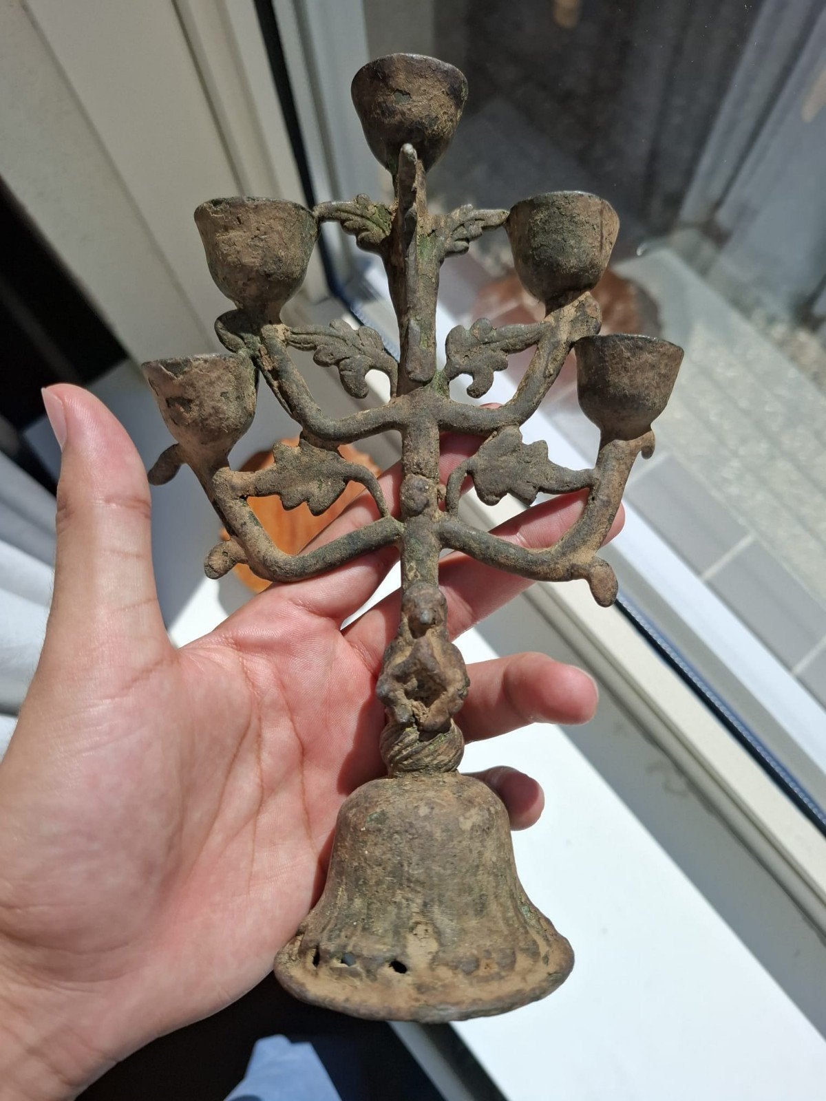 majapahit kandelaar, Indonesië, Ophalen of Verzenden, Ritueel object, Brons