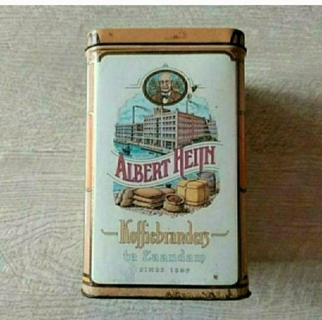 Albert Heijn,koffiebranders,Zaandam,1895,wapen,koffie,Blik, Ophalen of Verzenden, Gebruikt, Overige