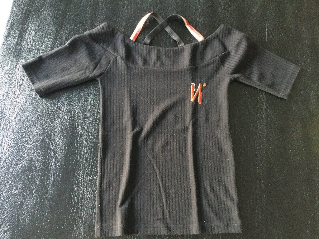 Netjes NOBELL t shirt zwart met glitterbandjes 146/152, Nobell, Meisje, Ophalen of Verzenden, Zo goed als nieuw