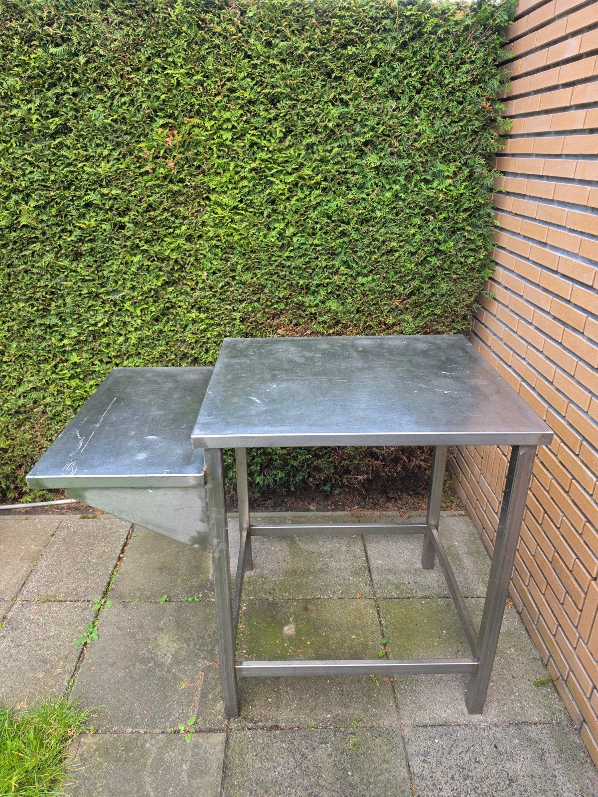 RVS Werktafel - voor keuken of tuin, Ophalen, Gebruikt