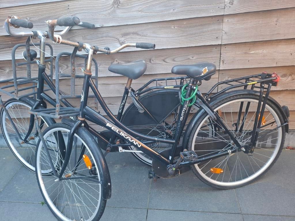 Pelikaan oma fiets 2 stuks 28 inch  - Zwart, Overige merken, Velgrem, Ophalen of Verzenden, 53 tot 56 cm
