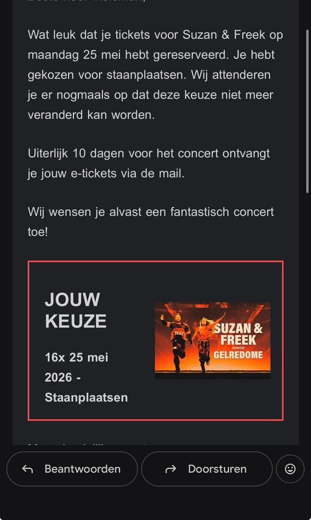 2 tickets Suzan en Freek concert, Tickets en Kaartjes, Twee personen
