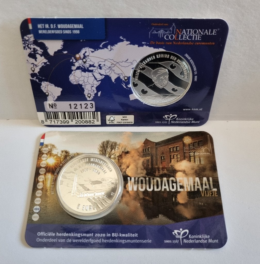 Coincard 2020 - 5 euro - Woudagemaal Vijfje - BU, Ophalen of Verzenden, Koningin Beatrix, Euro's