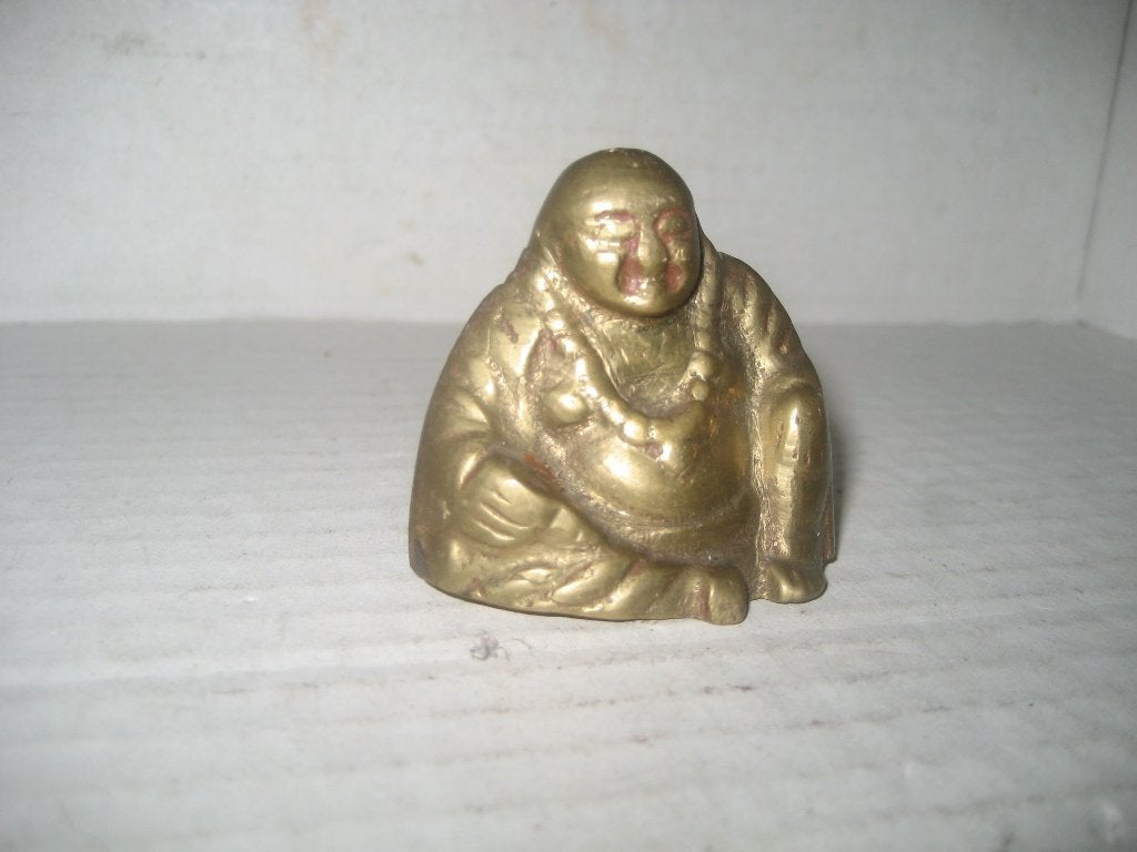 Boeddha messing 3 x kleine, Metaal, Ophalen of Verzenden, Zo goed als nieuw, 5 cm