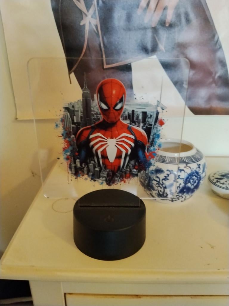 Spiderman LED Lamp - Unieke Decoratie, Ophalen of Verzenden, Zo goed als nieuw