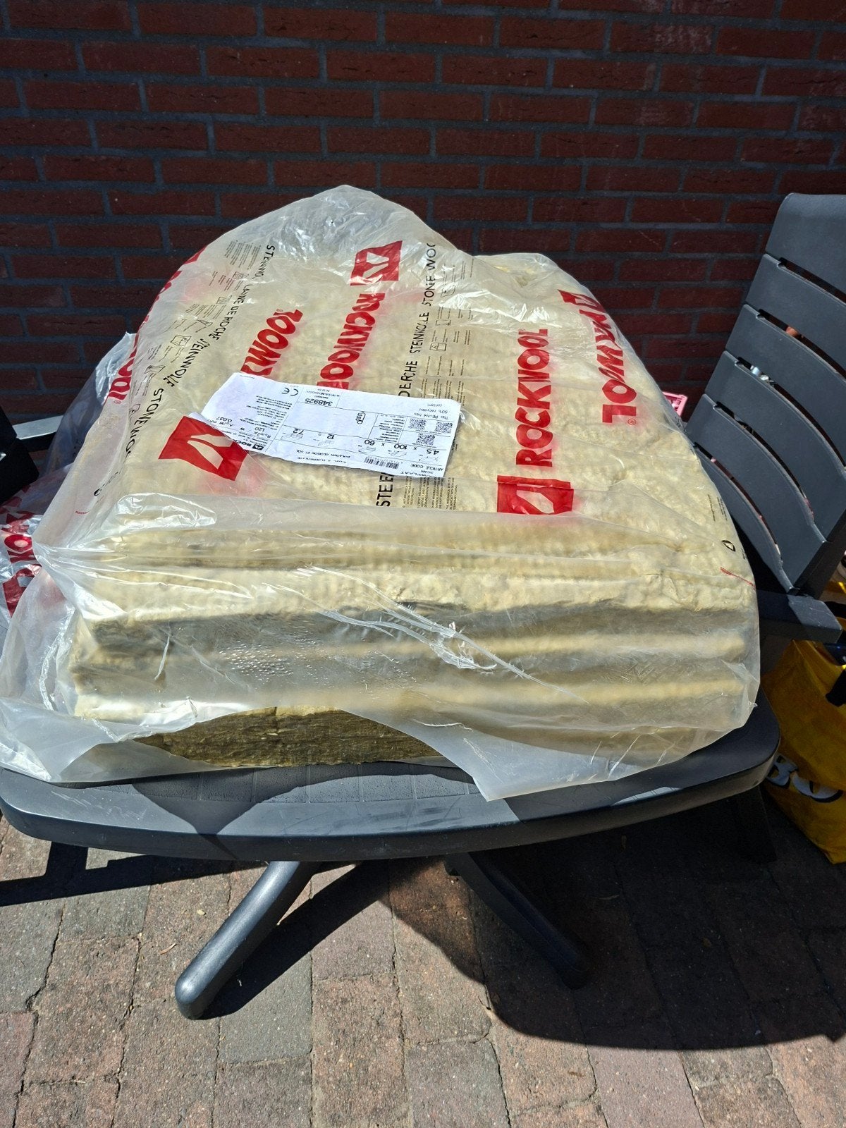 Rockwool Steenwol Isolatieplaten 4stuks - 4.5x100x60 cm, Muurisolatie, Nieuw, Steenwol, 5 tot 10 m²