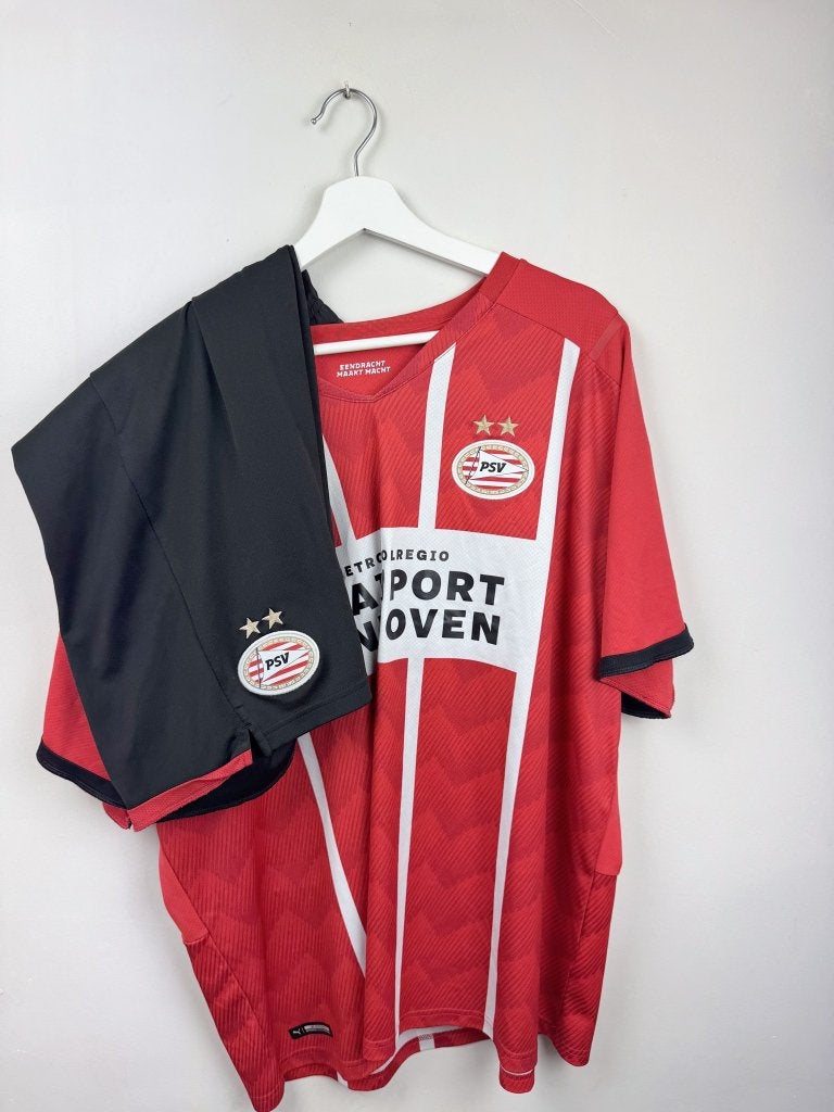 PSV 2021-22 Home Tenue Shirt + Broek Rood XXXL / XXL, Ophalen, Overige maten, Zo goed als nieuw, Voetbal