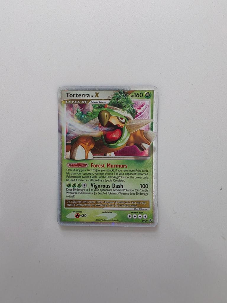 Torterra LV.X Pokémon Kaart -, Ophalen of Verzenden, Zo goed als nieuw, Losse kaart, Foil