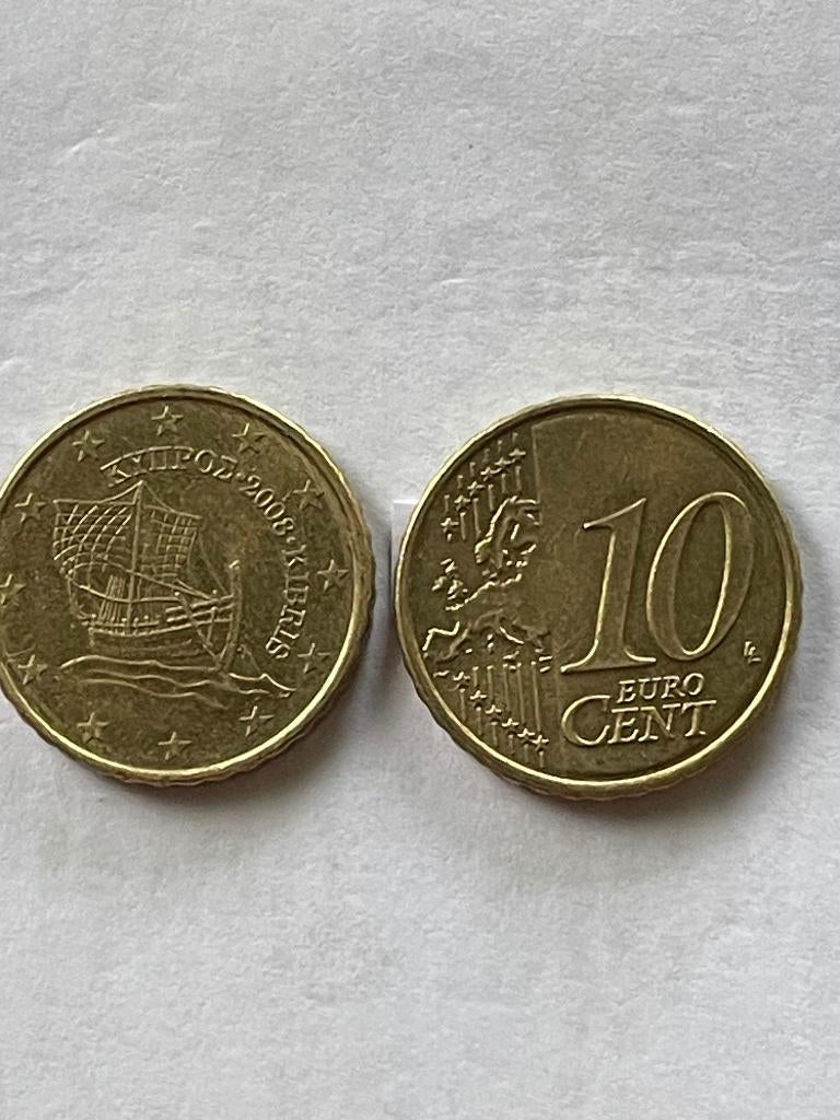 Cyprus Euro munt 10 cent 2008., Postzegels en Munten, Munten | Europa | Euromunten, Ophalen of Verzenden, Cyprus, 10 cent, Losse munt