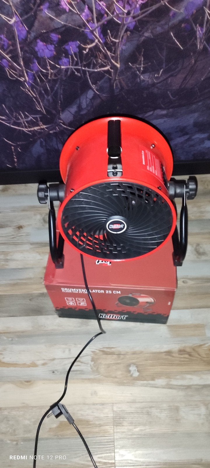 Zgan Kelfort Drumventilatoor 25 cm, Ophalen, Zo goed als nieuw, Vloerventilator