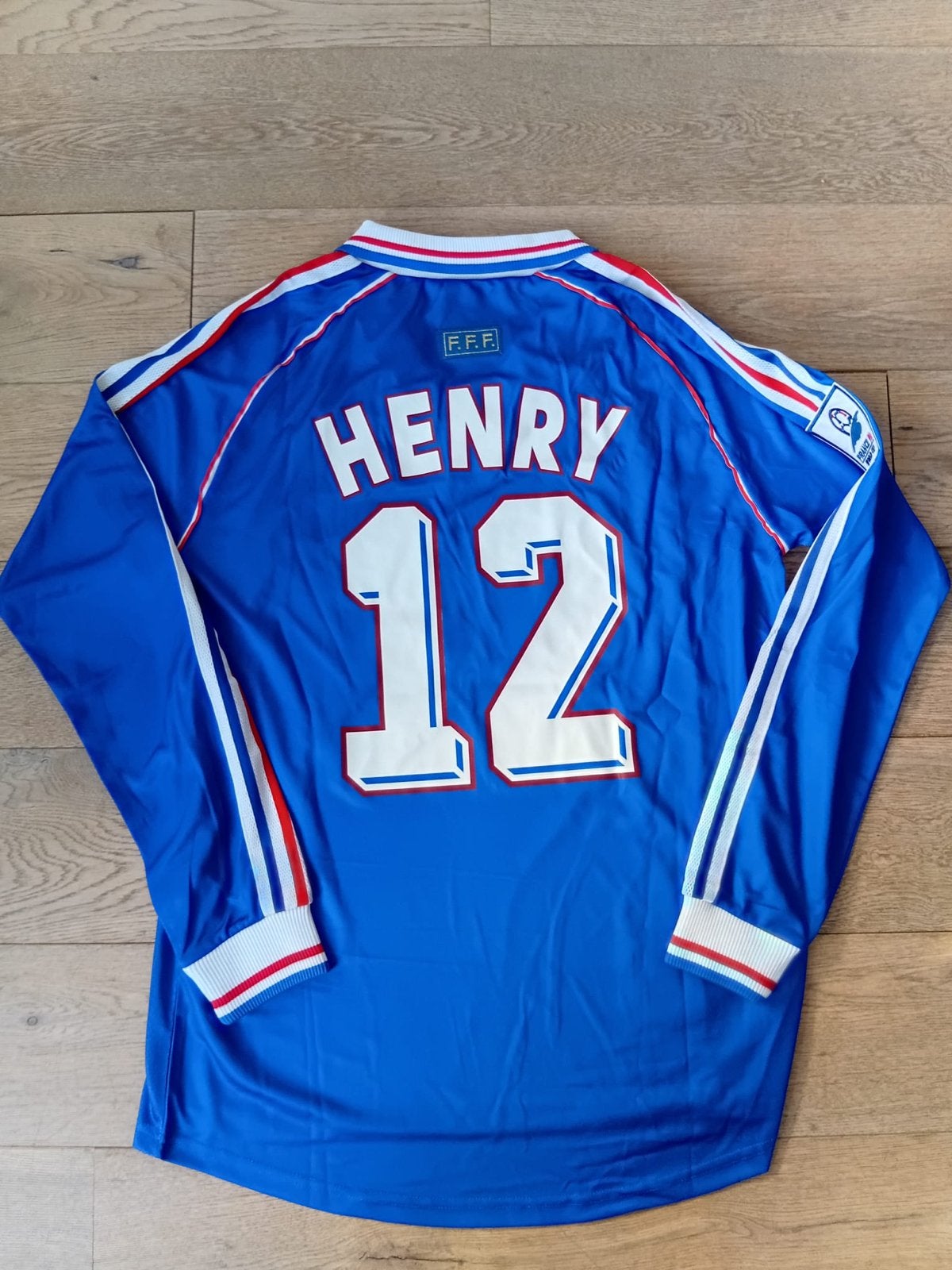 Frankrijk Henry 12 Thuisshirt WK 1998, Sport en Fitness, Voetbal, Maat L, Ophalen of Verzenden, Zo goed als nieuw, Shirt