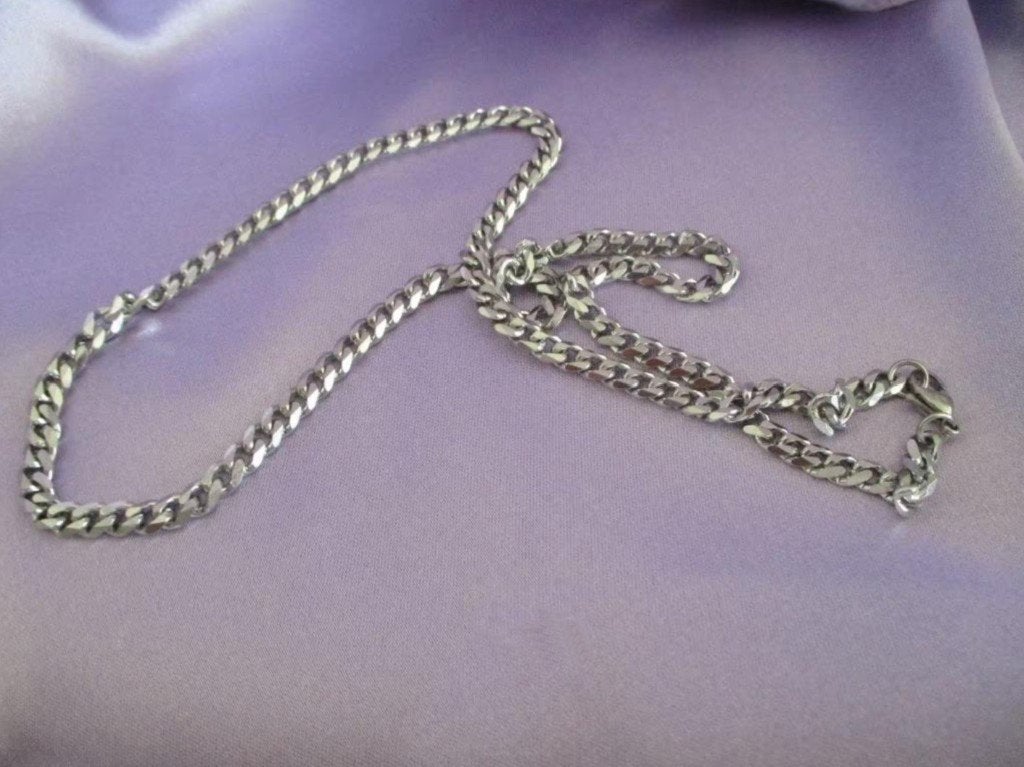 Cool Cuban Masculine halsketting, 55 cm, 5 mm x 2 mm, Sieraden, Tassen en Uiterlijk, Verzenden, Zilver, Overige materialen