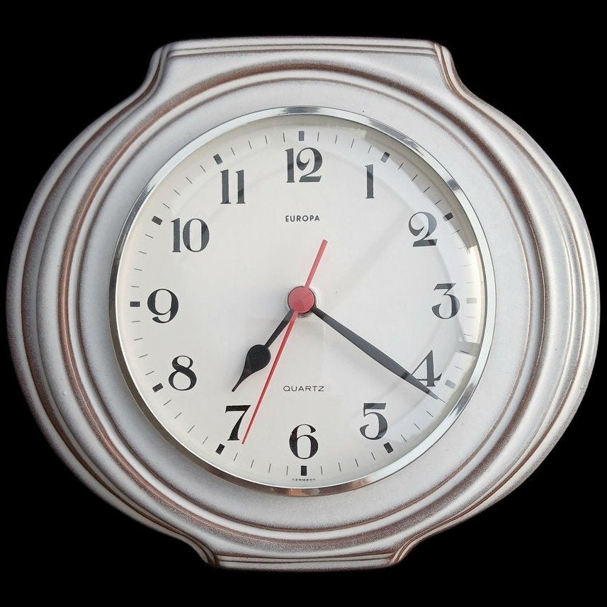 vintage Europa, Germany keramische wandklok - Junghans, Ophalen of Verzenden