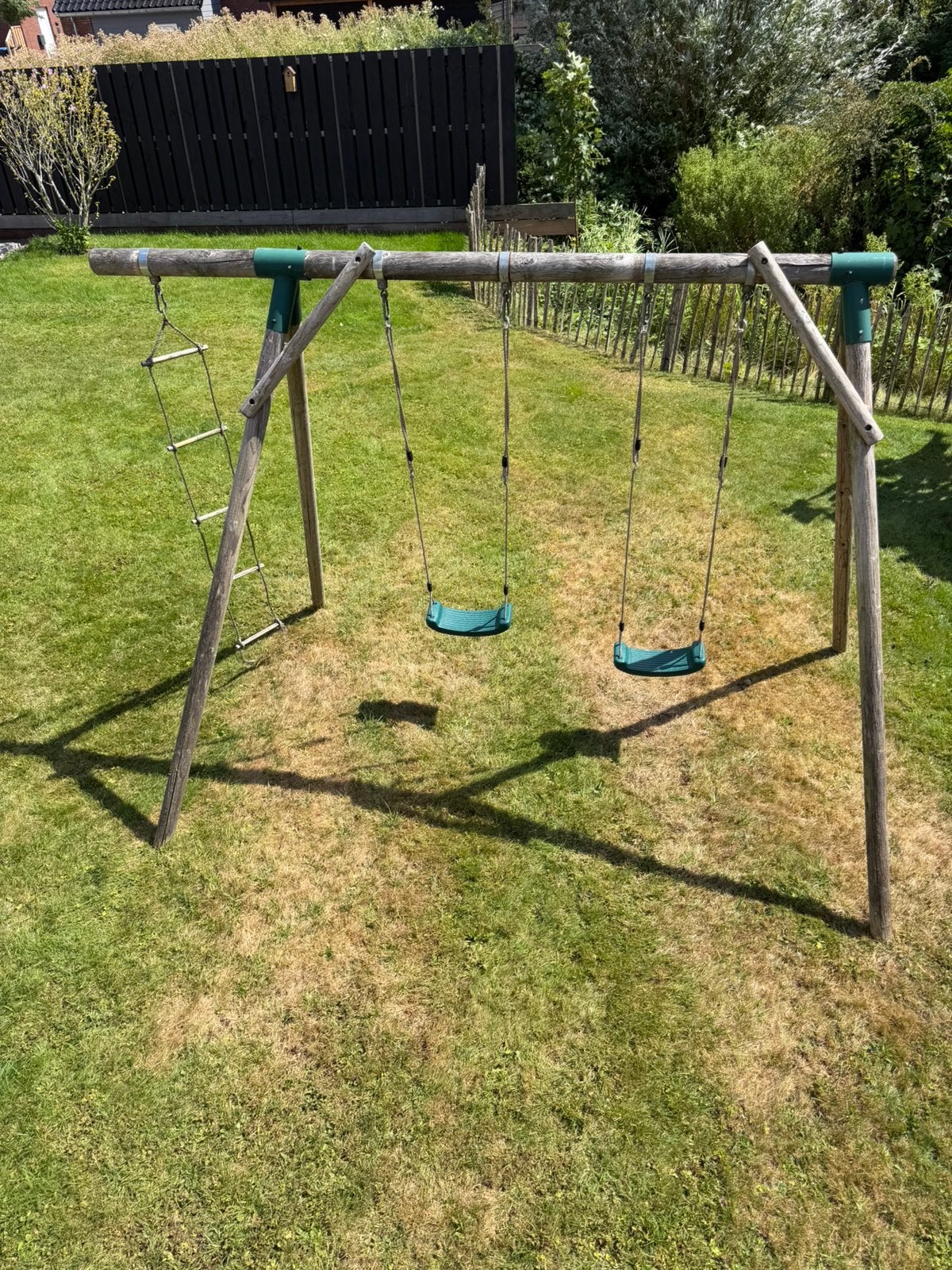 Houten schommel met touwladder, Ophalen, Gebruikt, Schommel