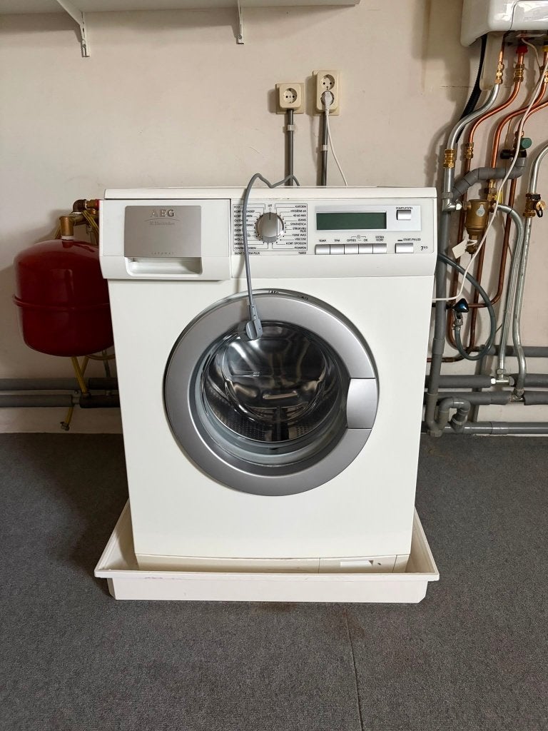Wasmachine AEG, Witgoed en Apparatuur, Ophalen, Gebruikt, Voorlader, 85 tot 90 cm