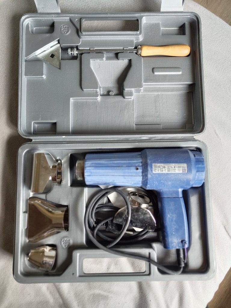Heteluchtpistool / Verfafbrander - met accessoires en koffer, Ophalen, Gebruikt