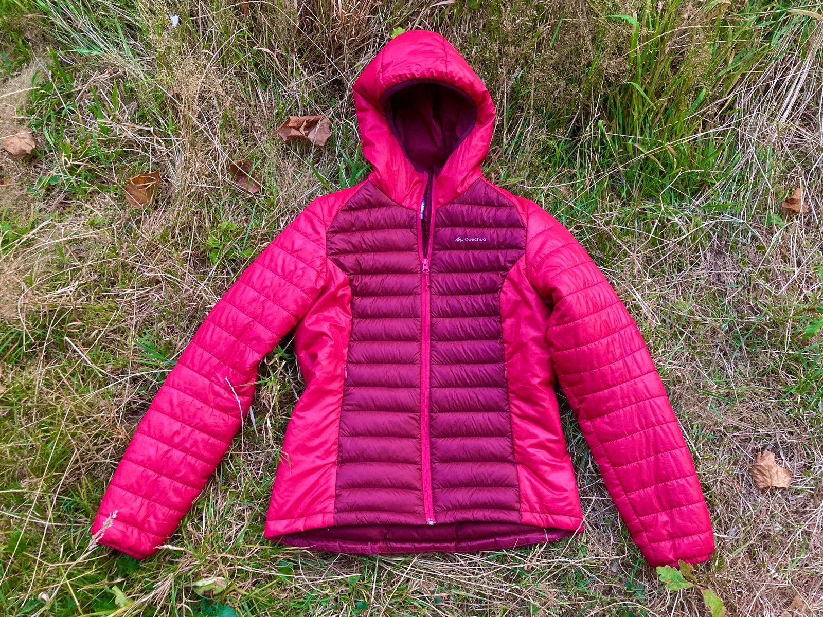 Quechua Dames Donsjas - Maat XL - Roze/Bordeaux, Kleding | Dames, Ophalen of Verzenden, Gedragen, Maat 46/48 (XL) of groter, Roze