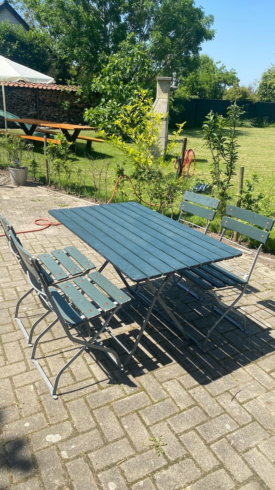 5 bistro sets zware kwaliteit, Ophalen, Zo goed als nieuw, Overige materialen, 2 zitplaatsen