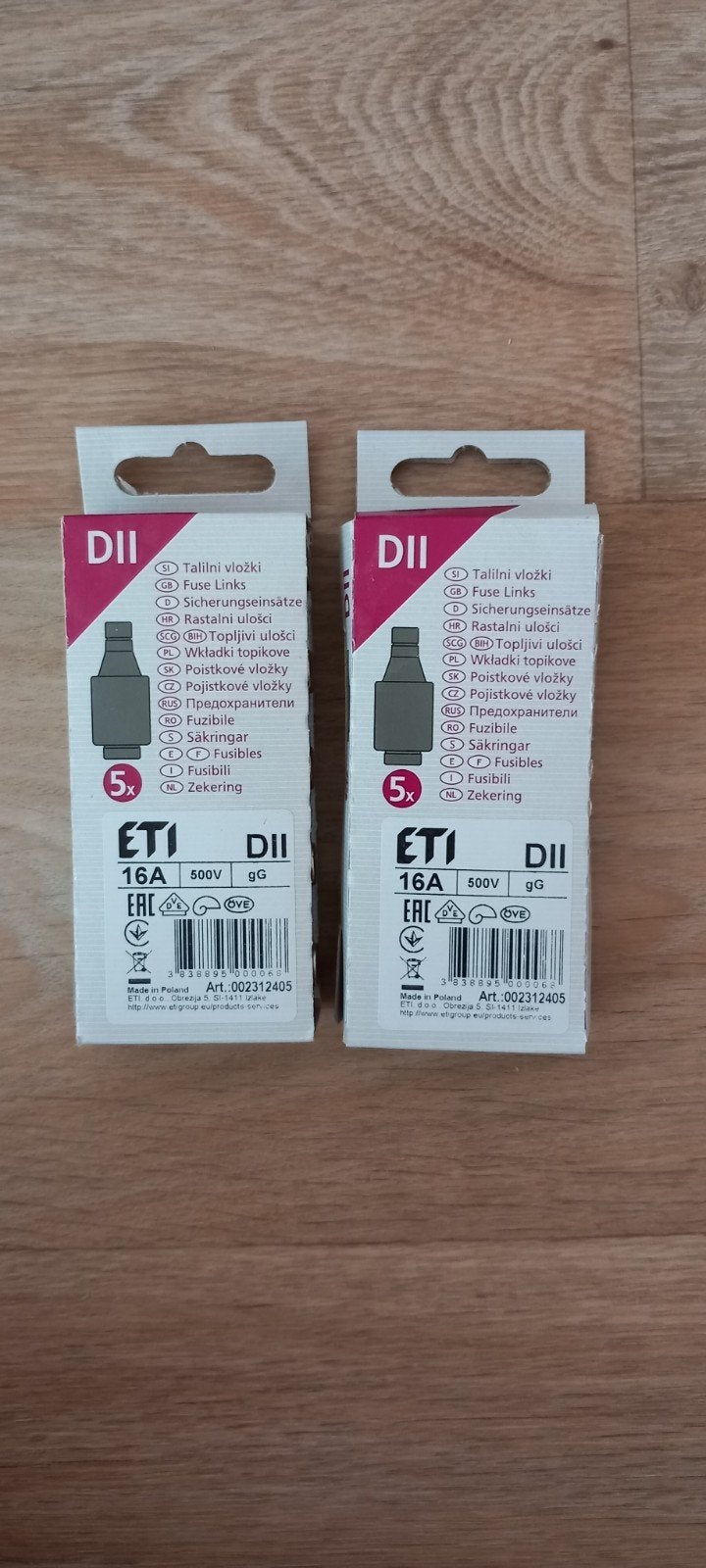 8 stuks ETI DII Zekering 16A 500V gG - Nieuw in doos, Ophalen