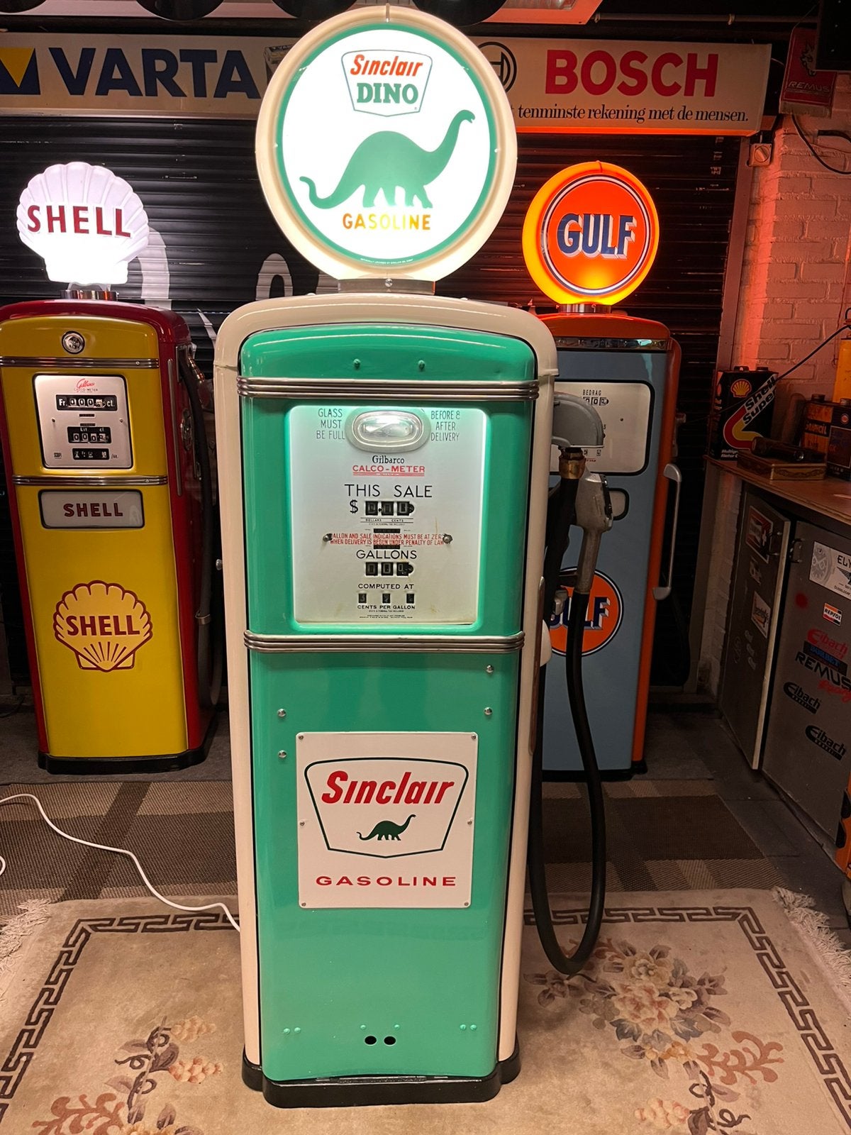 Benzinepomp gilbarco usa Sinclair dino, Verzamelen, Ophalen, Zo goed als nieuw