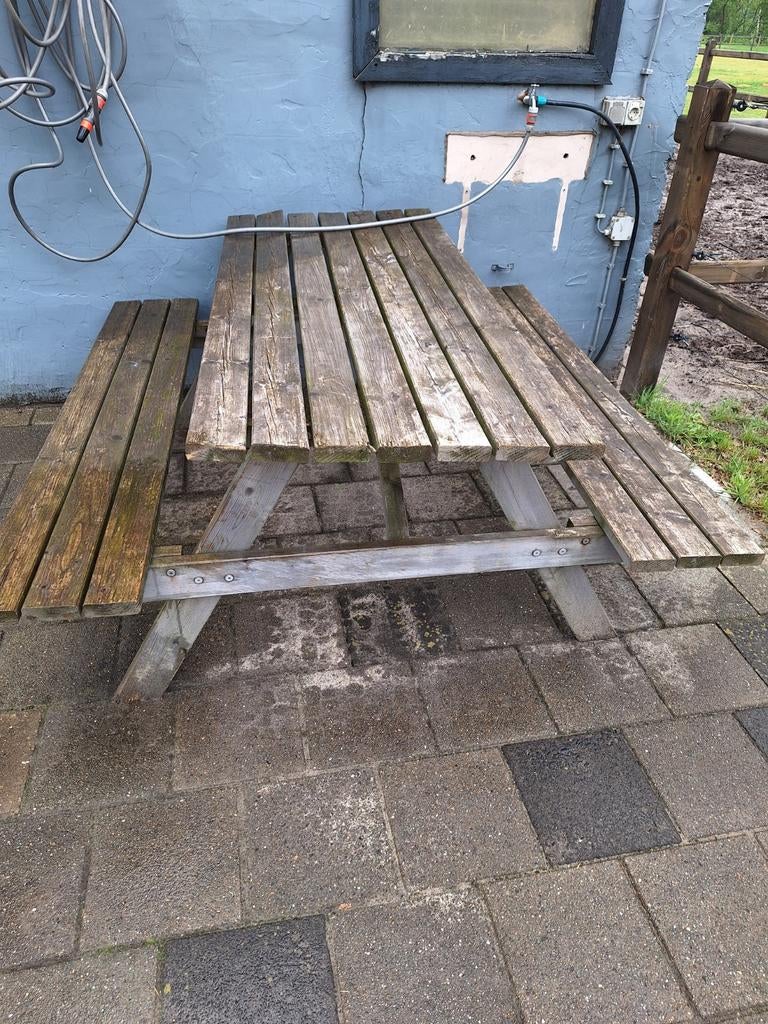 Picknick tafel gratis, Ophalen, Gebruikt, Rechthoekig, Hout