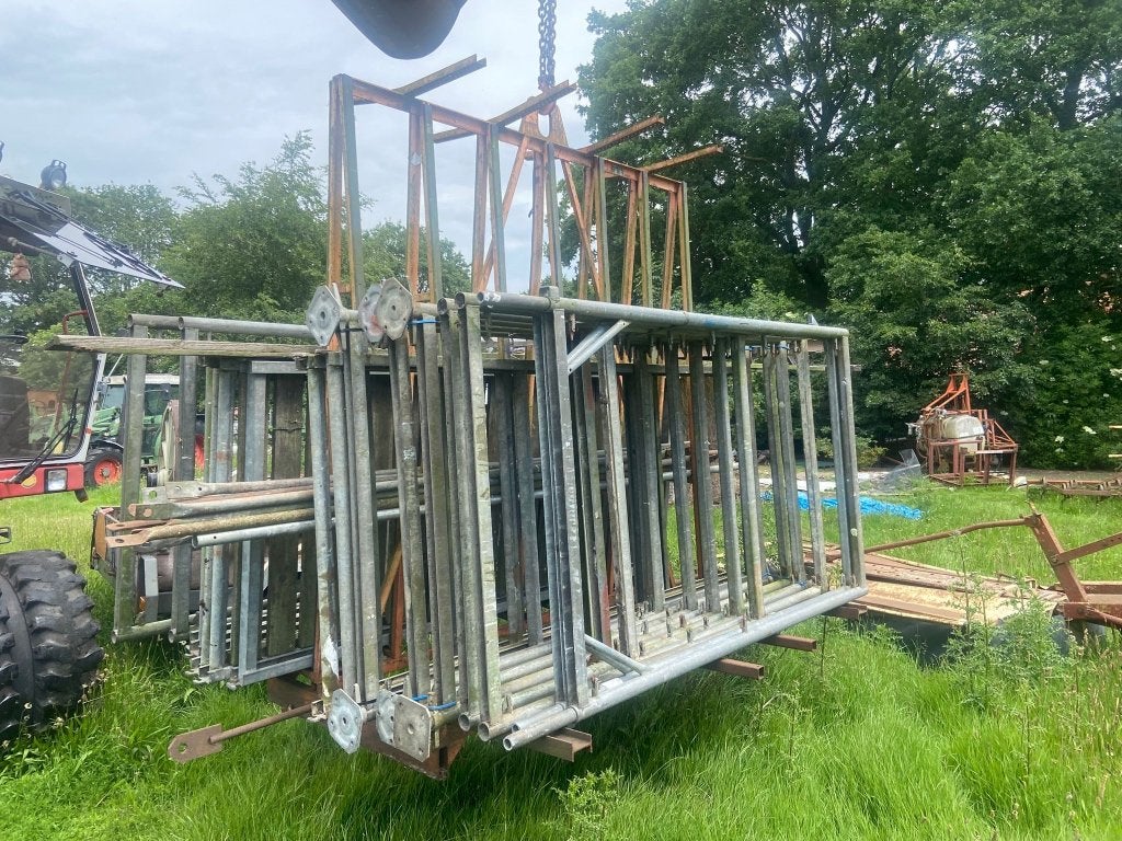 Stalen gevelsteiger systeemsteiger met frames en liggers, Ophalen, Gebruikt, Gevelsteiger, 5 meter of hoger