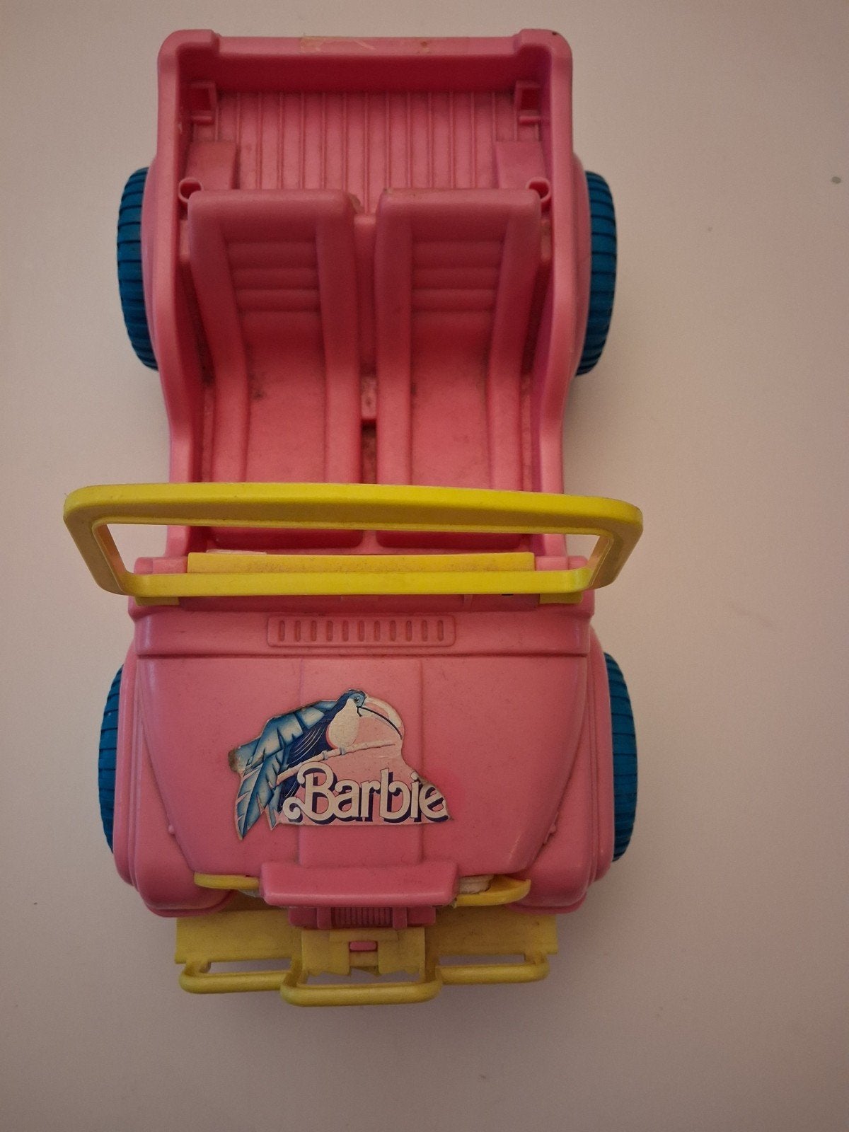 Vintage Barbie Jeep Roze met Blauwe Wielen, Ophalen of Verzenden, Gebruikt