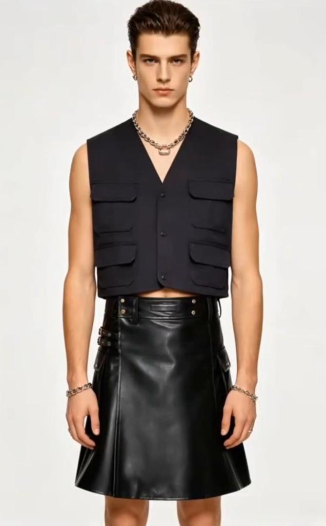 Mooie Leren Mannen Rok, tm XXL, Verzenden, Nieuw