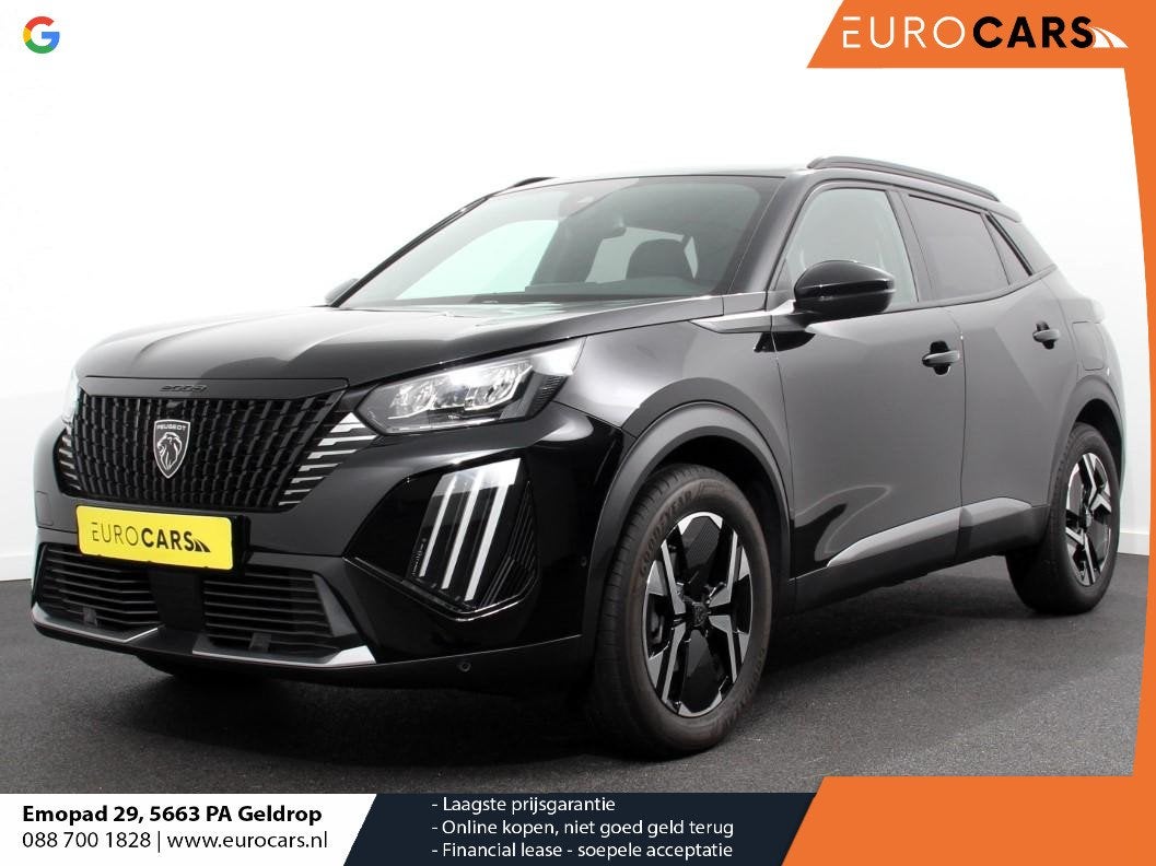 Peugeot 2008 1.2 Hybrid 136 pk Automaat Allure Navigatie App, 1272 kg, Leder en Stof, Zwart, Bedrijf