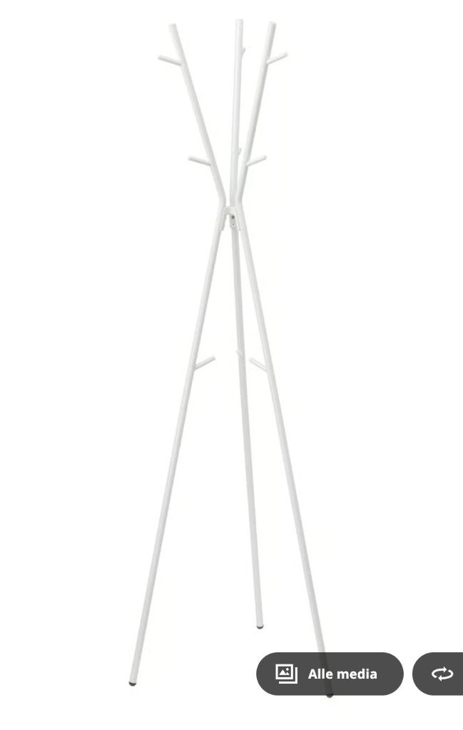 IKEA EKRAR kapstok (wit), Ophalen, Zo goed als nieuw, Metaal, Staande kapstok
