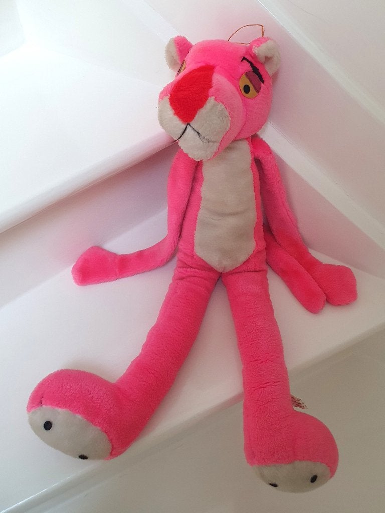 Vintage Pink Panther knuffel - 1983, 60 cm, Overige typen, Ophalen of Verzenden, Zo goed als nieuw, Middelgroot (20 tot 80 cm)
