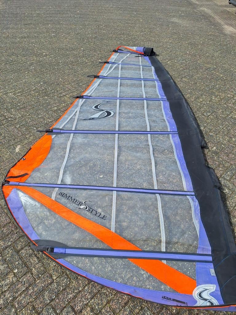 Simmer Style Race surfzeil 5.0 m², Ophalen, Gebruikt