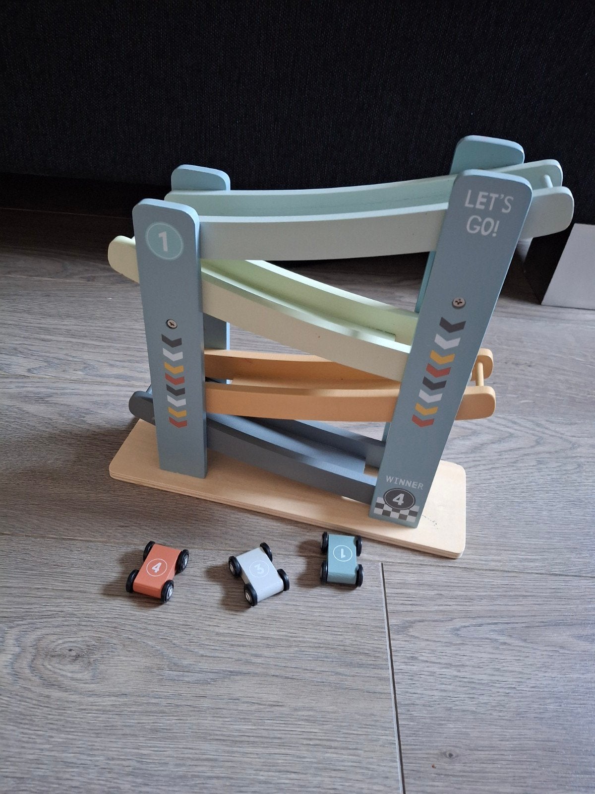 Little Dutch Houten Autobaan met Auto's, Ophalen, Zo goed als nieuw