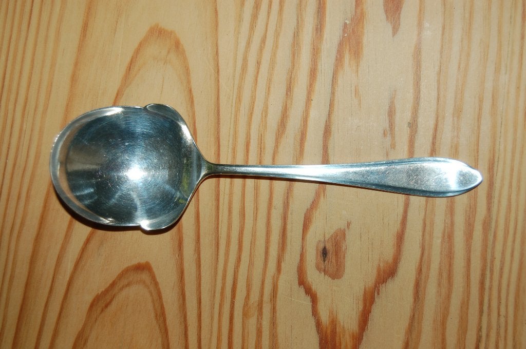 Gero aardappelleepel puntfilet verzilverd 90, Antiek en Kunst, Ophalen of Verzenden
