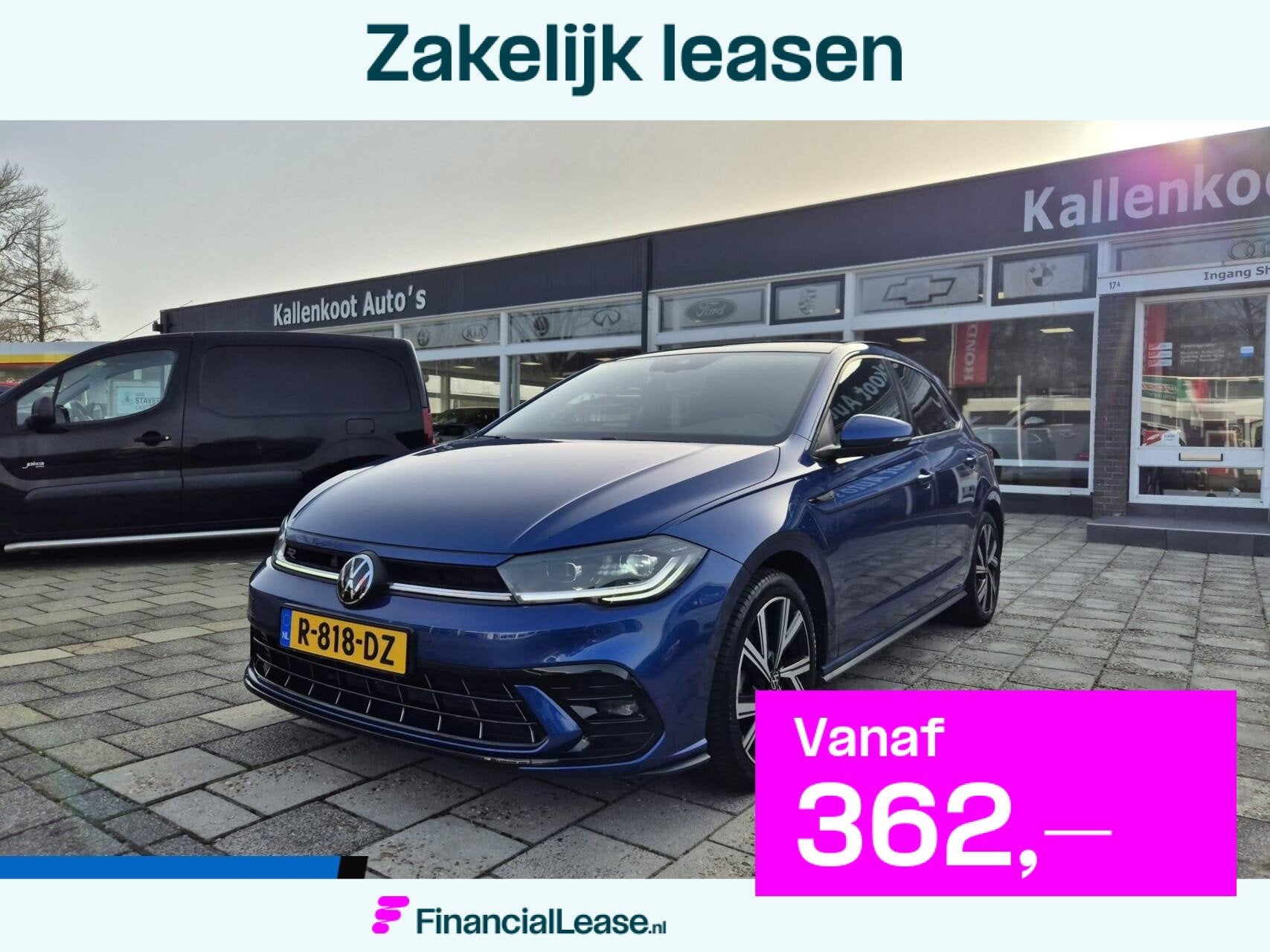 Volkswagen Polo 1.0 TSI 2x R-Line, DSG, Pano, IQ Light Grill, Stof, Gebruikt, Euro 6, Blauw
