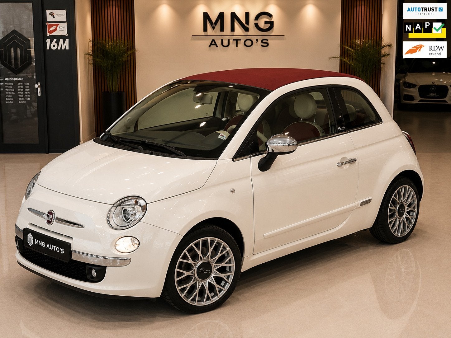 Fiat 500 C 1.2 Lounge|Automaat|Leder|Pdc|Topstaat!, Auto's, Euro 5, Gebruikt, 4 cilinders, Cabriolet