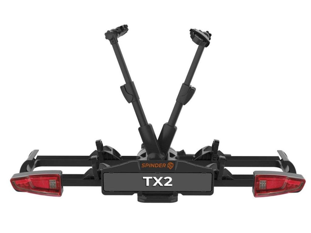 Spinder fietsendrager TX2 LED opvouwbaar, 2 fietsen, 60 kg.