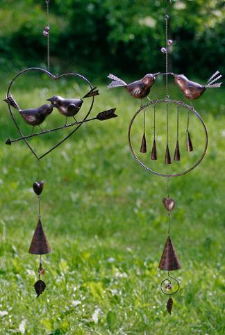 Leuke Hanger, wanddecoratie met Vogels, hart, rond, bruin, Tuin en Terras, Ophalen of Verzenden, Nieuw