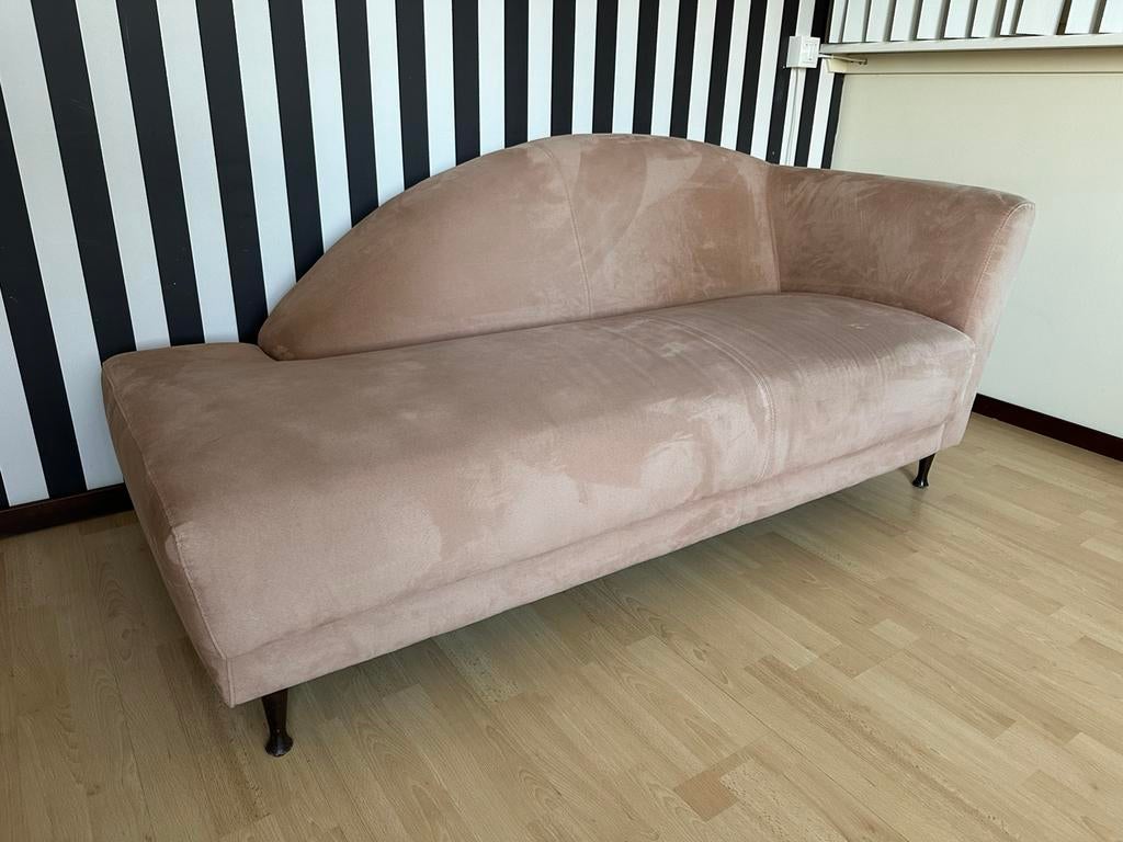 bank chaise longue sofa stof beige 2/3p zit H44xzit D54xL170, Huis en Inrichting, Banken | Bankstellen, Ophalen, Overige materialen