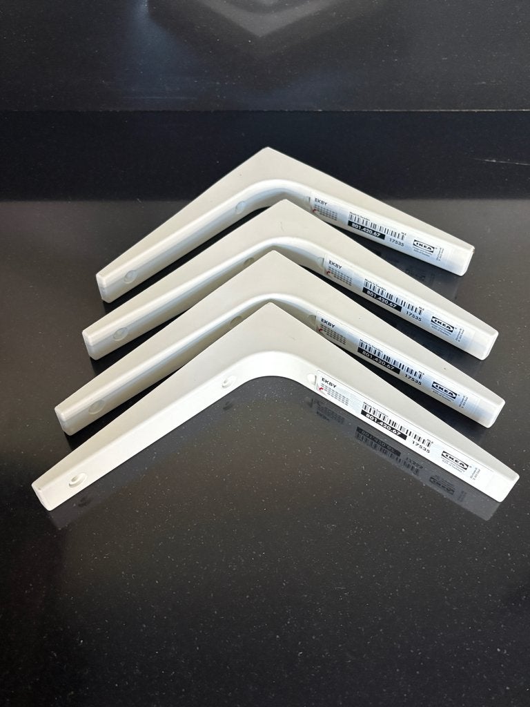 Ikea EKBY STODIS witte beugels voor plank 17x17cm - 4 stuks, Ophalen of Verzenden, Nieuw